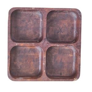 Solid Wood Tray Compartment Nuts Dried Fruit Trinket Organizer Display Decor TLC